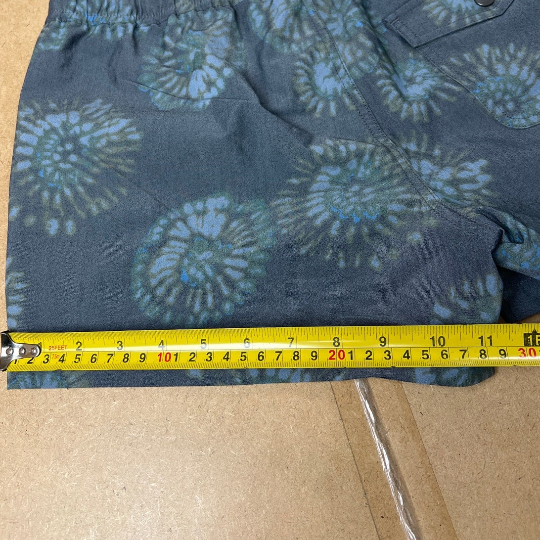 Toad Co Shorts Men Small Blue Organic Cotton Blend Stretch Geometric Drawstring