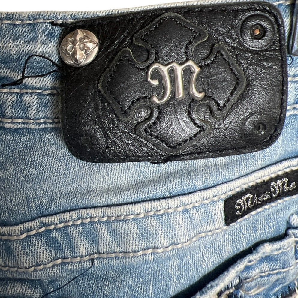 Y2K Miss Me Signature Boot Faded Embroidered Jeans Size 28