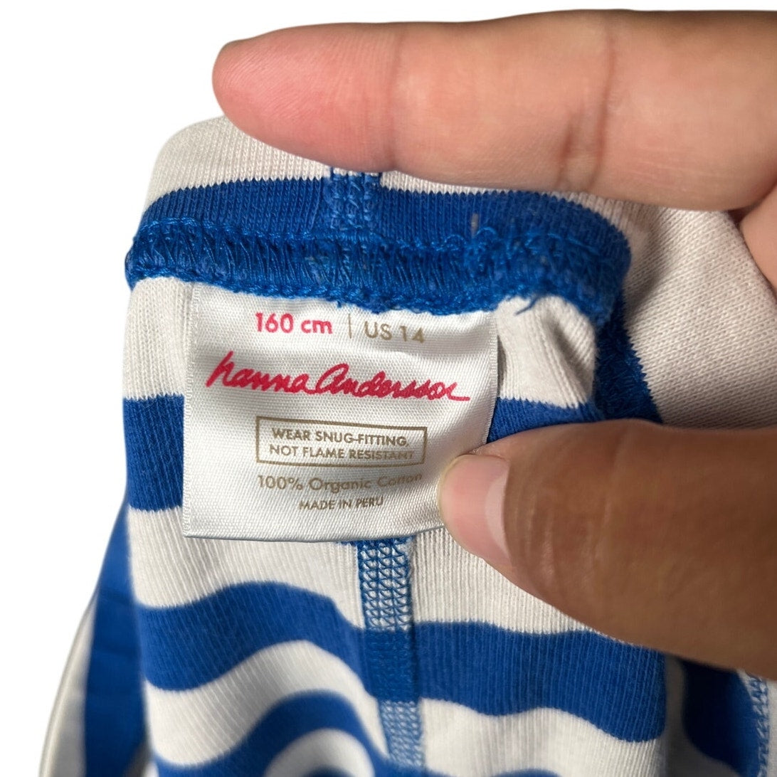 Hanna Andersson Stripped Blue Shorts Size 14 Toddler Organic Cotton