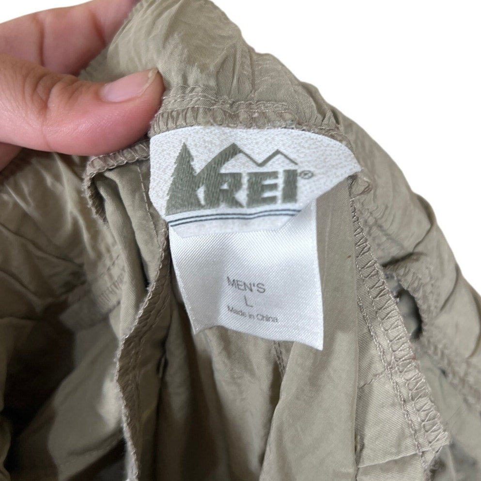 REI Size Large Hiking Tan Breathable Men's Convertible Belted Cargo Pants