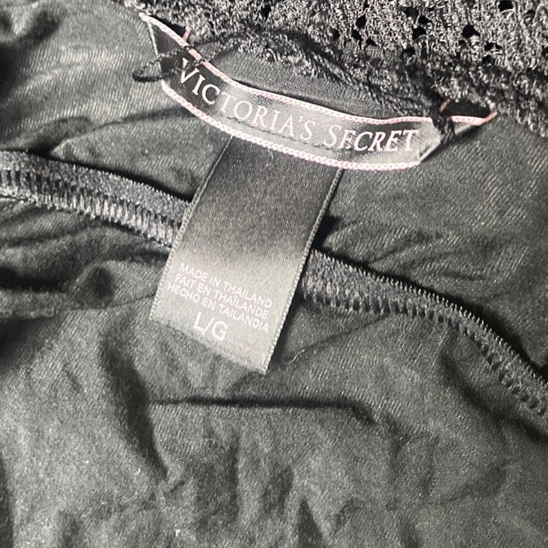 Victoria Secret Black Babydoll Dress Adjustable Large