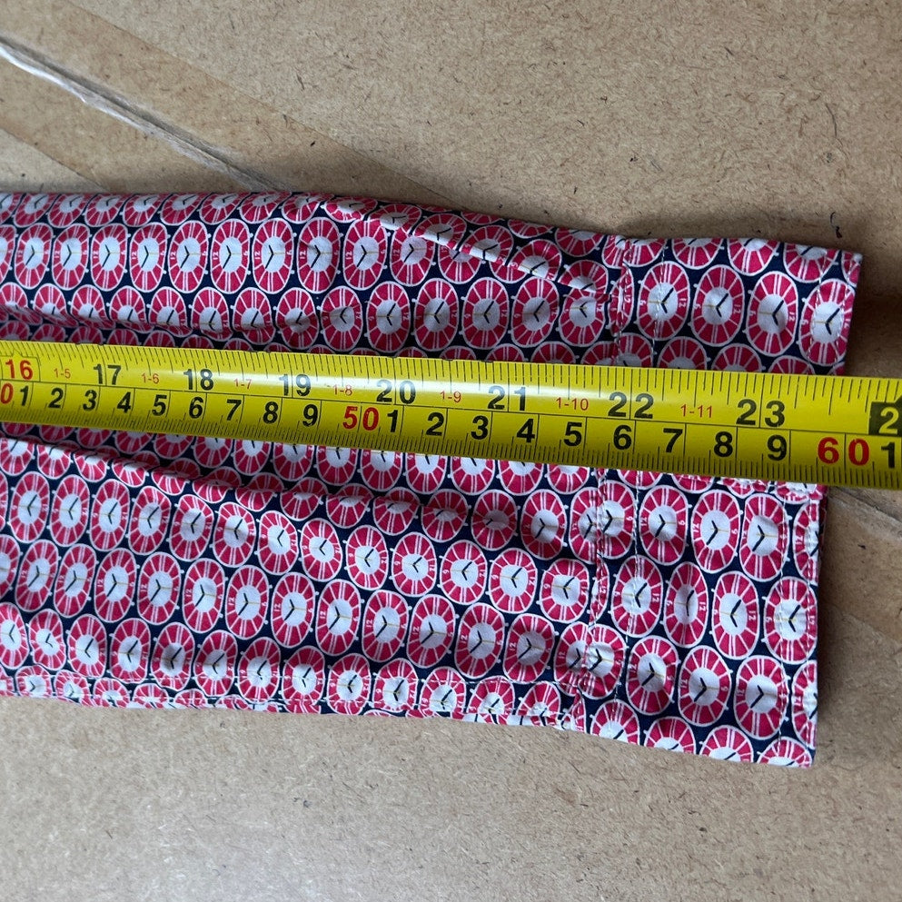 Mini Boden Designer Clock Print Classic Button Down Women's Shirt Size 16