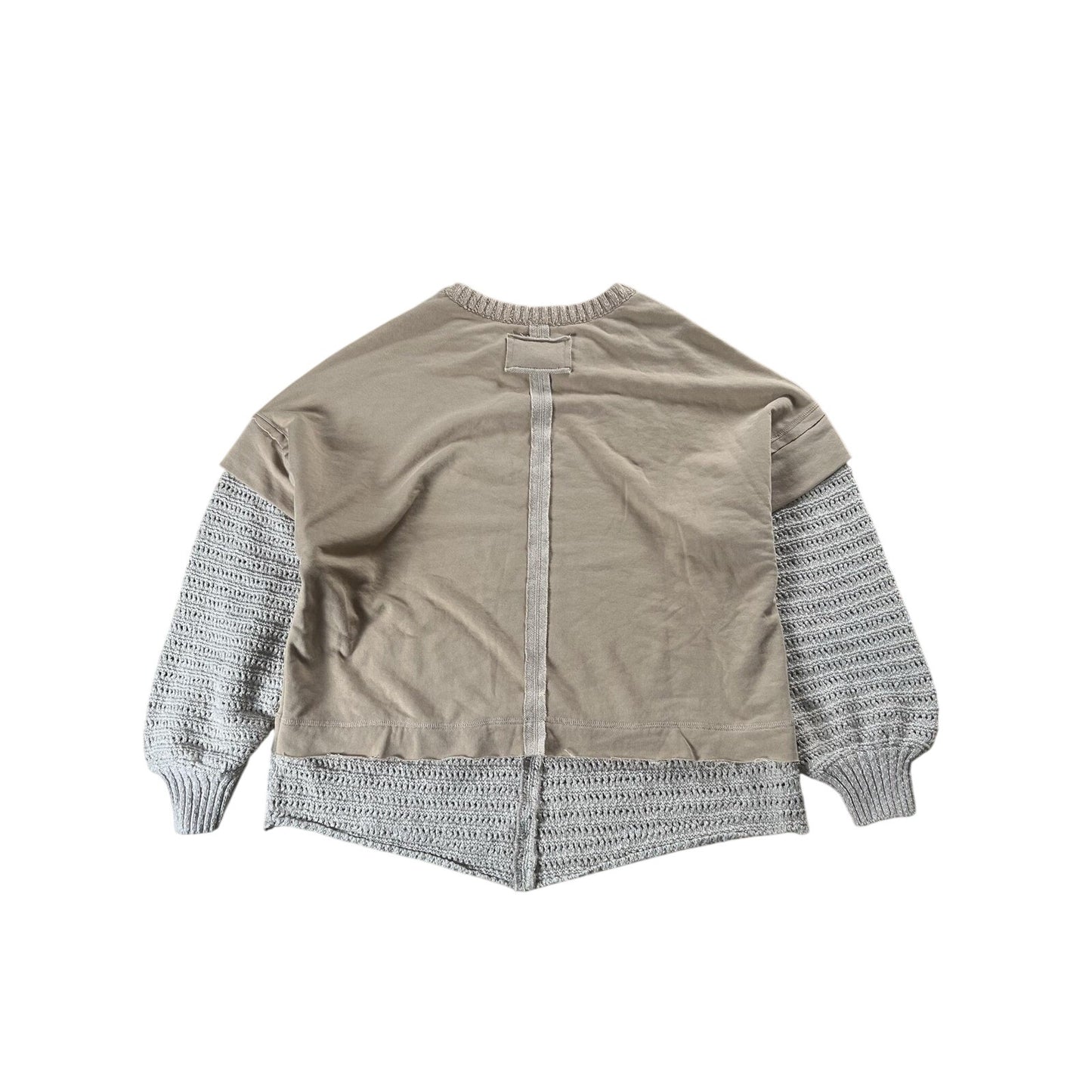 We The Free Sweater Womens S Beige Open-Knit Cotton-Blend Pullover Relaxed