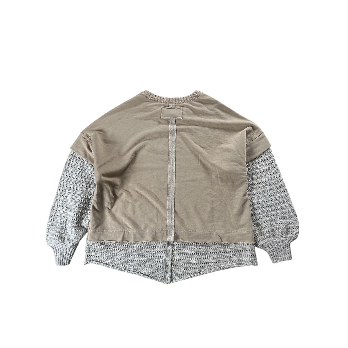 We The Free Sweater Womens S Beige Open-Knit Cotton-Blend Pullover Relaxed