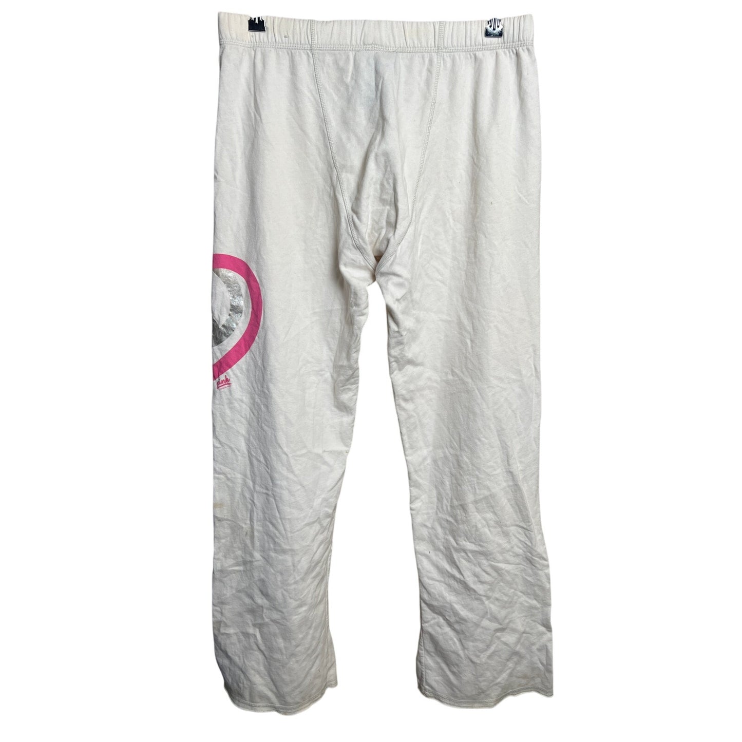 Y2K PINK Victoria Secret Medium Peace & Heart Graphic Sweatpants