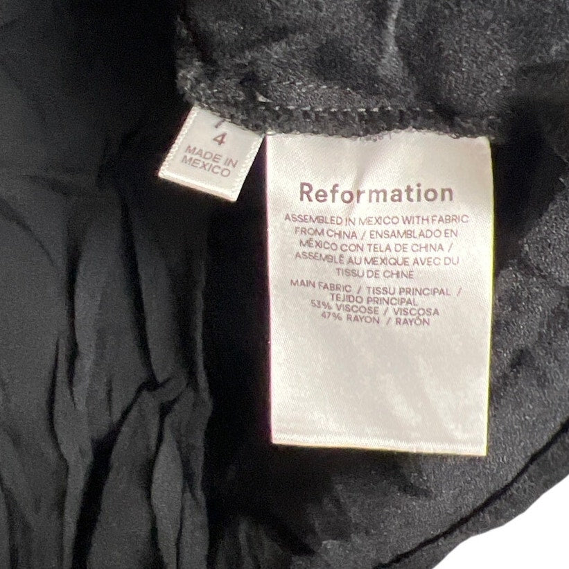 Reformation Size 4 Women Black Mini Slip Skirt