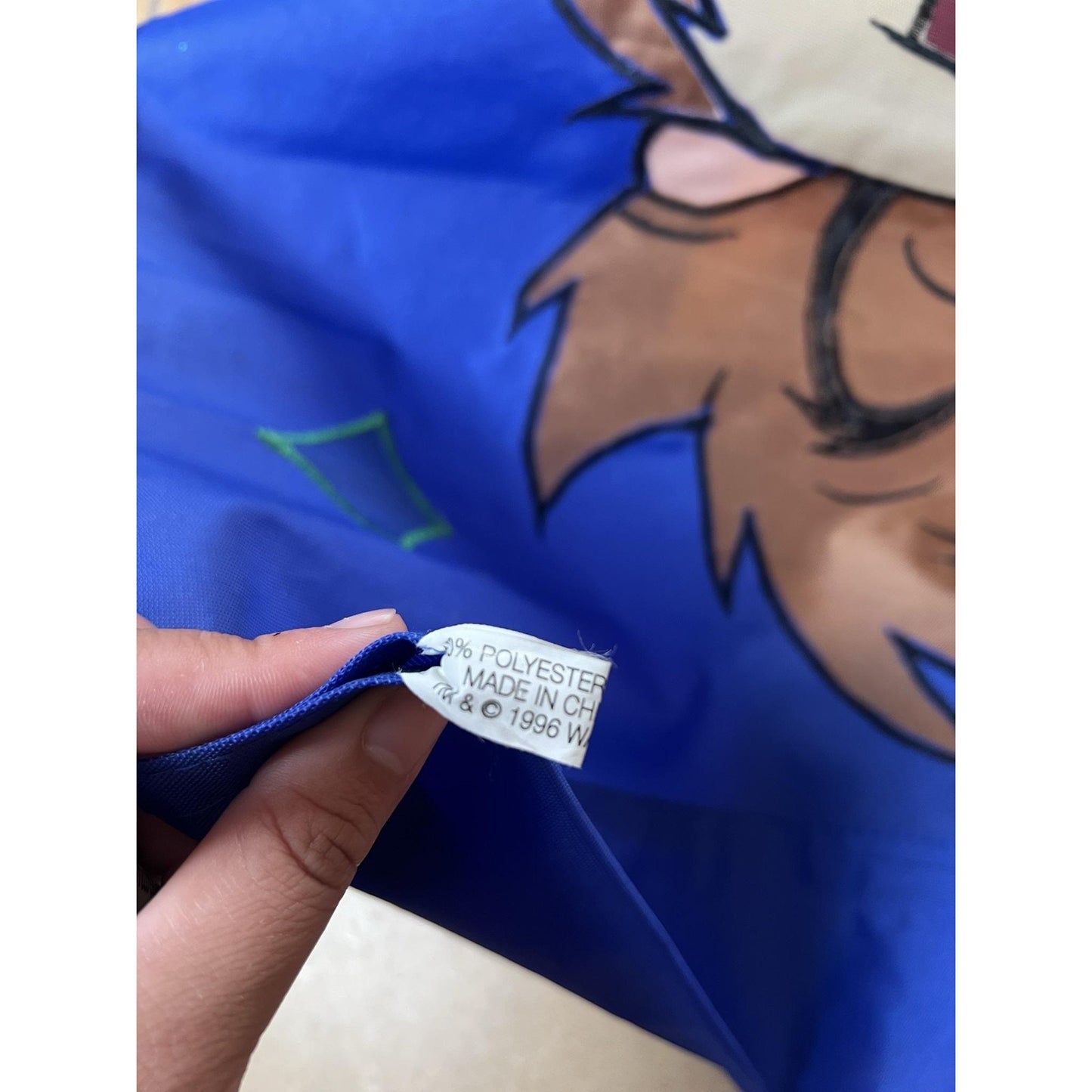 Vintage Looney Tunes Taz Party Flag Banner Blue Balloons 1996 Polyester China
