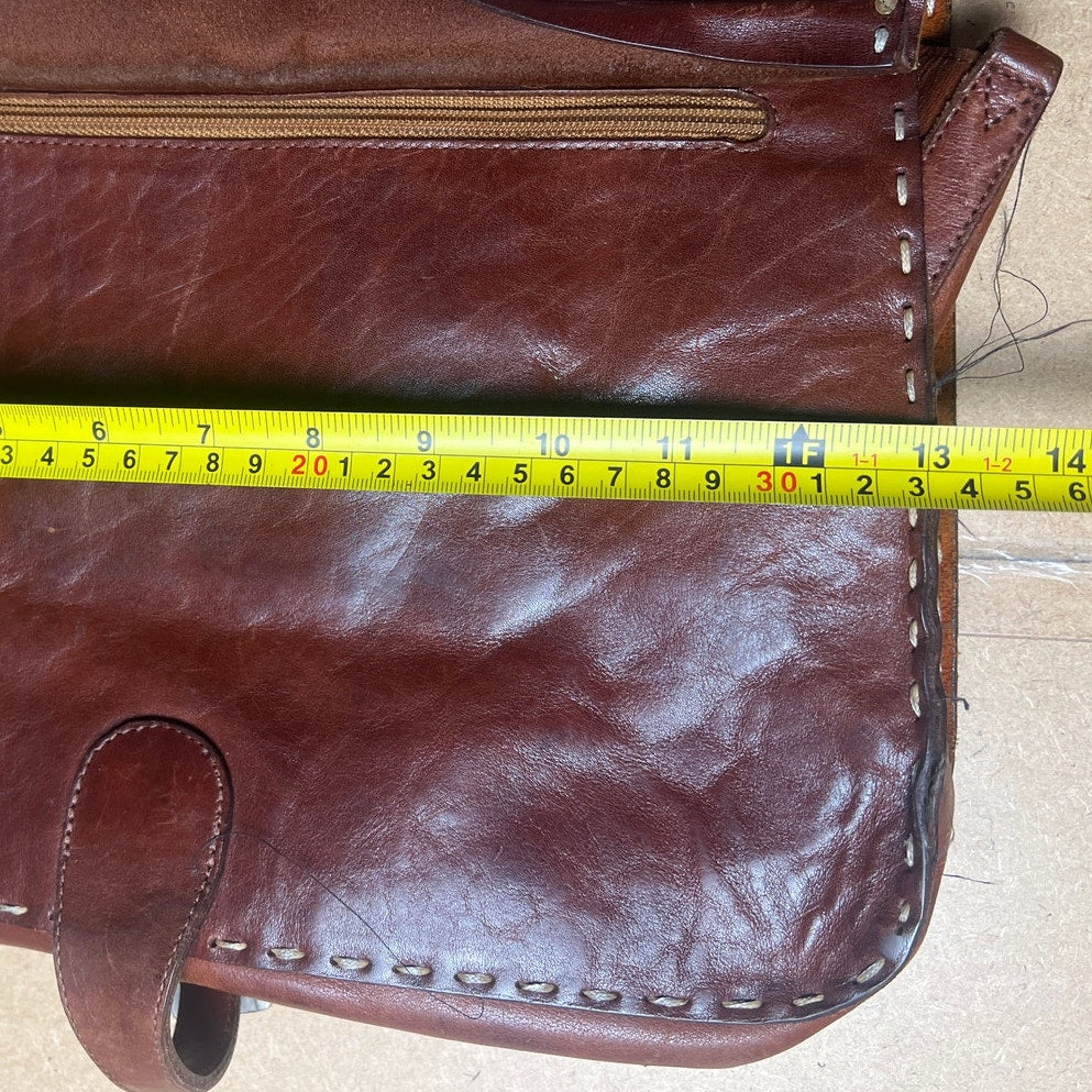 Vintage Dorsa Brown Leather Messenger Bag (No Handles)