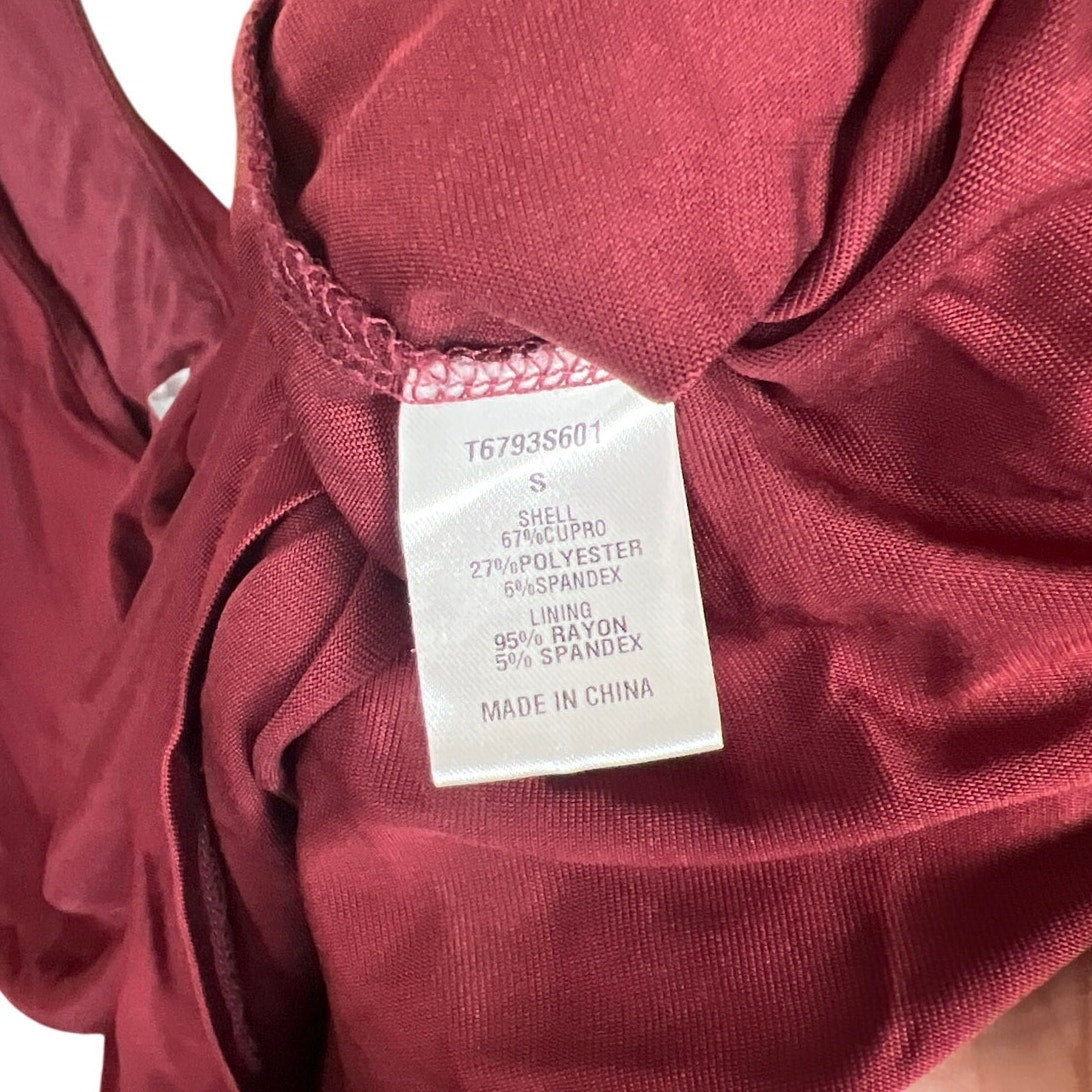 Tart Burgundy Women Top Size Small Cupro Lace Back