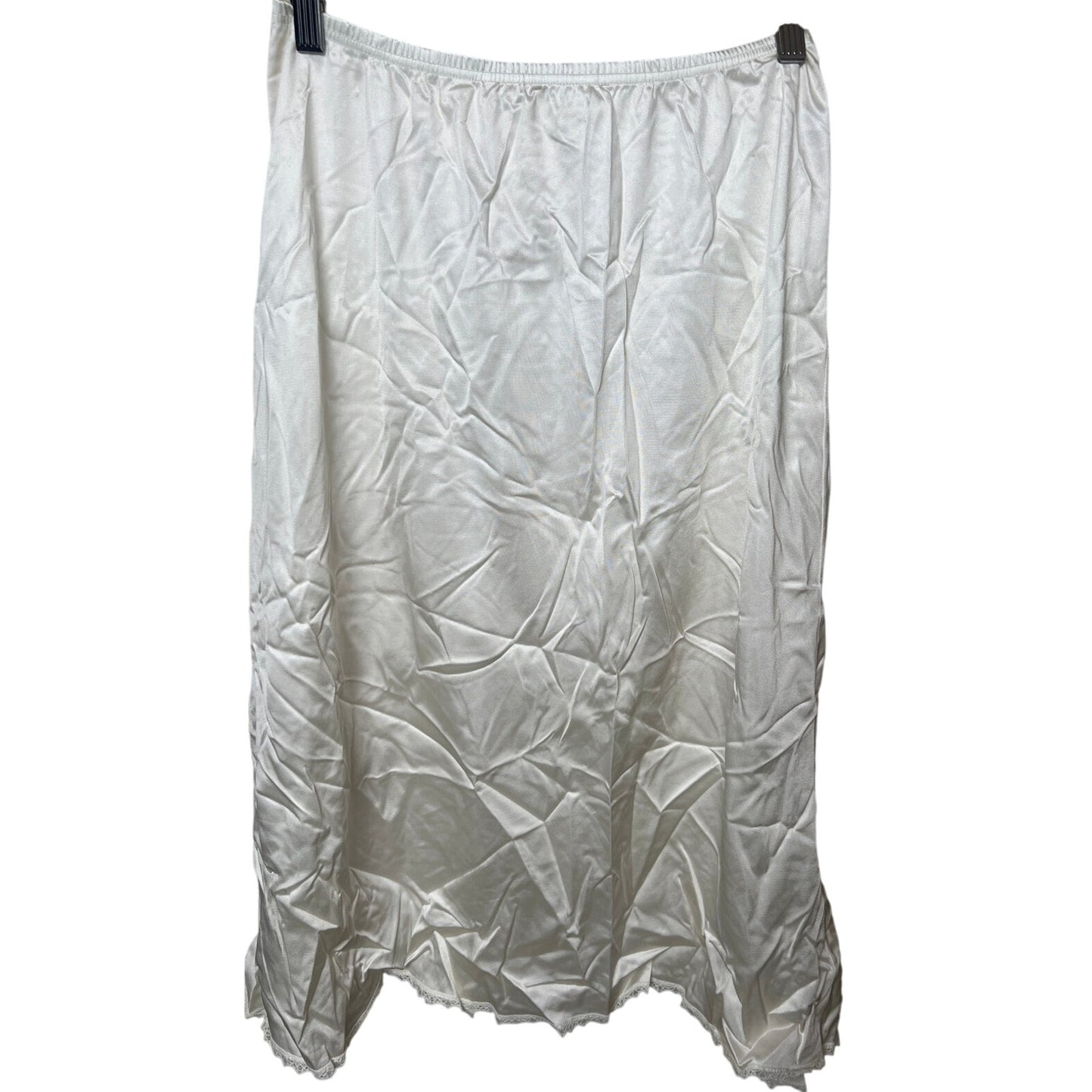 Vintage Long White Skirt Slip with Adjustable Waist