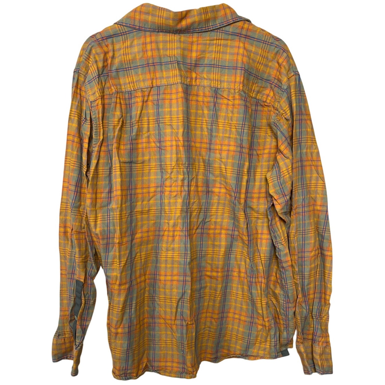 REI Cooperative 100% Cotton Size XL Plaid Button Down Orange Men's