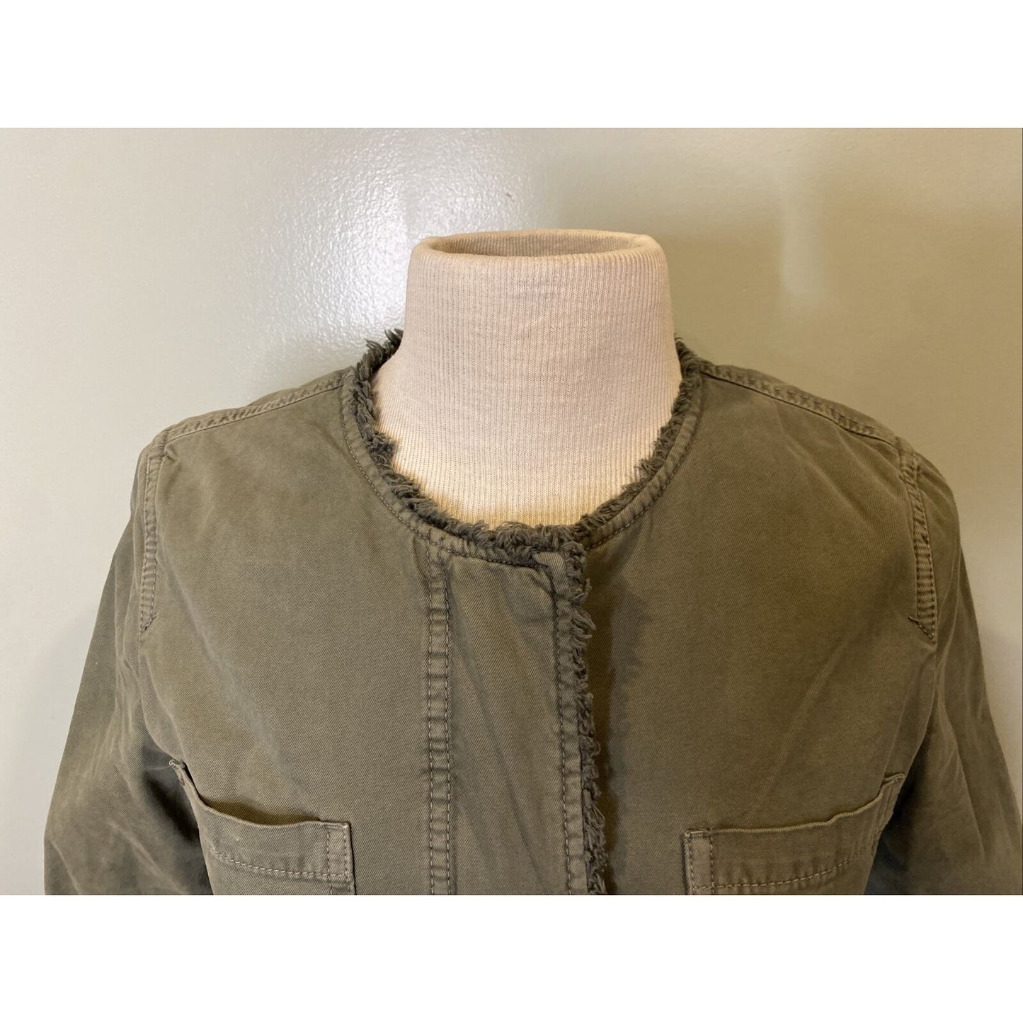 BANANA REPUBLIC Womens Utility Military Safari cargo Jacket Olive Army Green XS