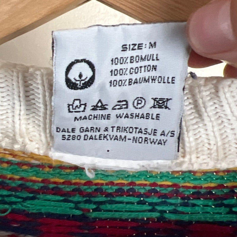 Dale of Norway Heavy Knit 100% Cotton Medium Ski Crewneck