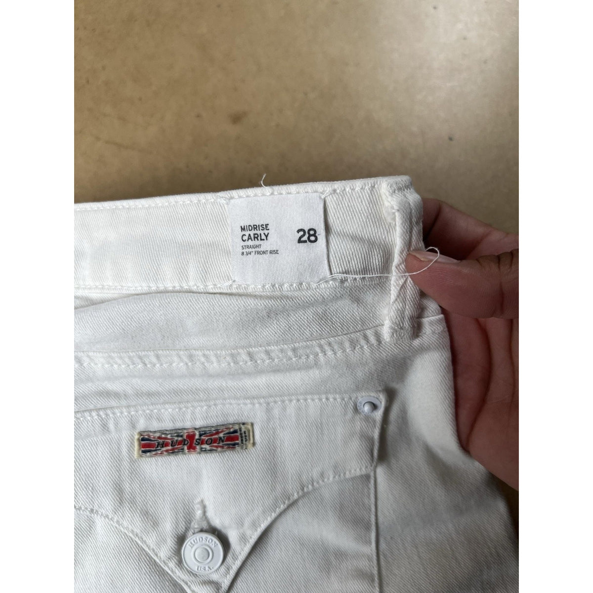 Hudson Pants Womens 28 White Jegging Denim Stretch Pockets Zip Flat Front