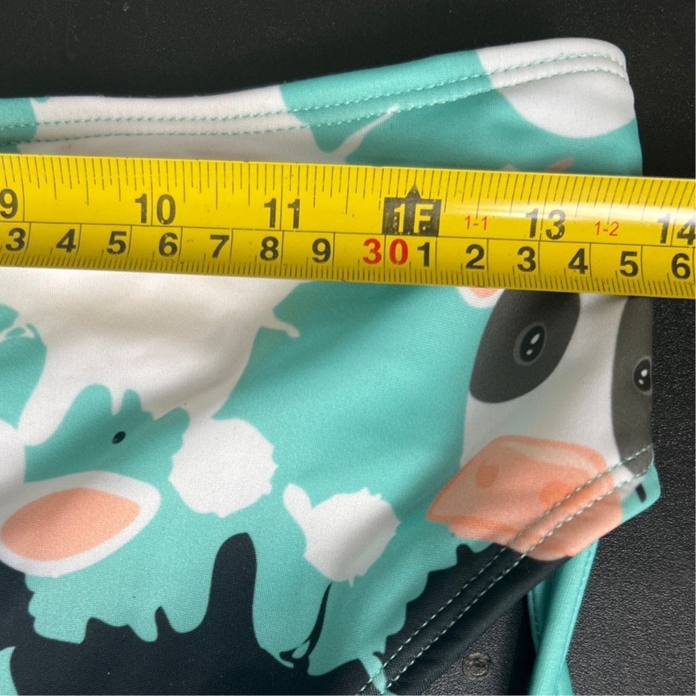 Patty Sandy Cow AOP Teal Swim Bottoms Girls Size 12