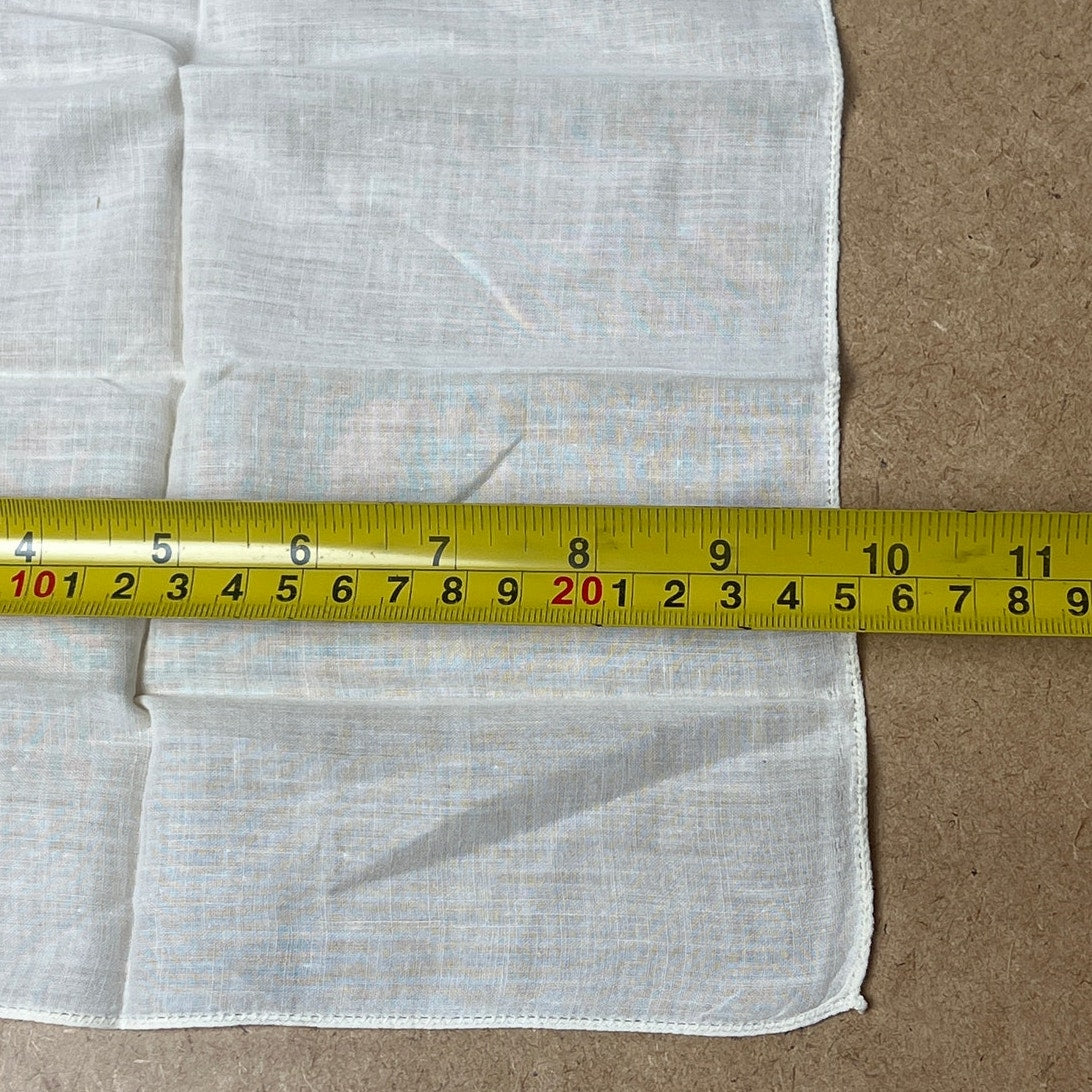Vintage Hand Embroidered Floral Handkerchief Dimensions in Picture