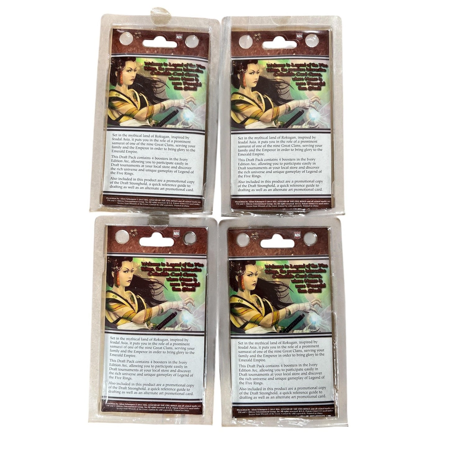 Legend Of The Five Rings White Draft Player Kit Lot Of 4 AEG Promo English 2014