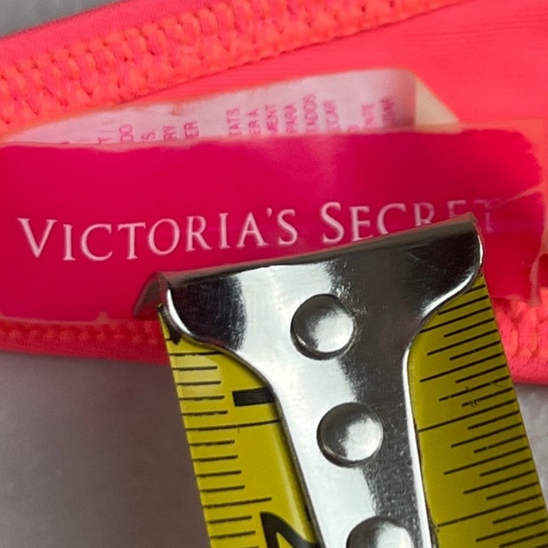 Victoria Secret Bikini Top Pink Strapless Bow Swimwear *Dimensions In picture*