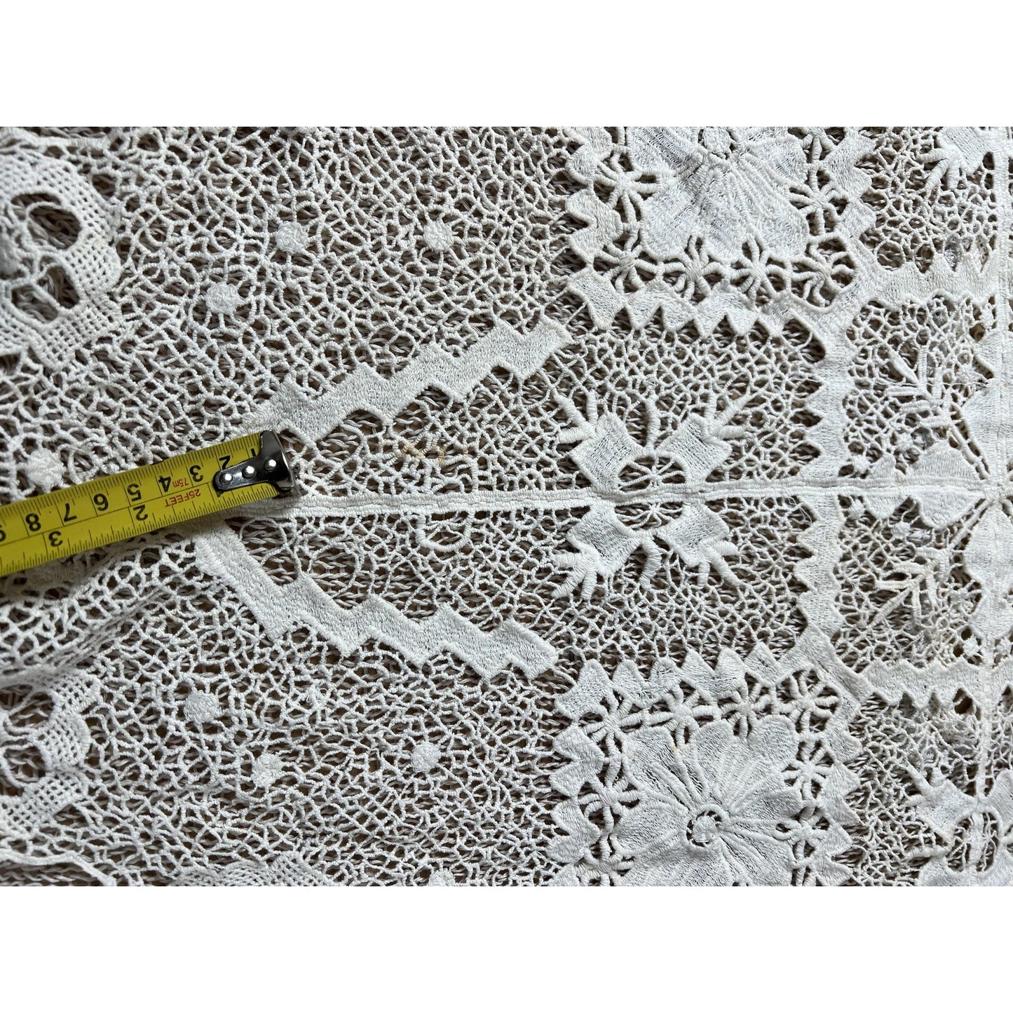 TRIP Shirt Womens XS/S Beige Linen Lace Crochet Embellished Summer Beach