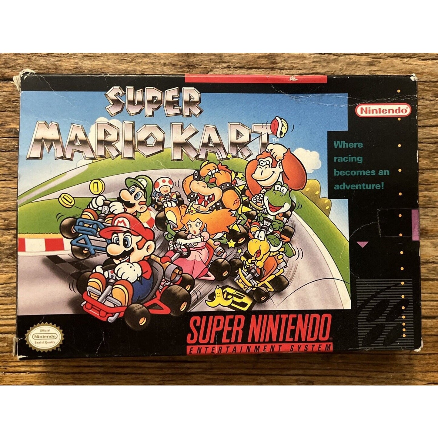 Super Mario Kart (Super Nintendo SNES, 1992) - Box and Manual