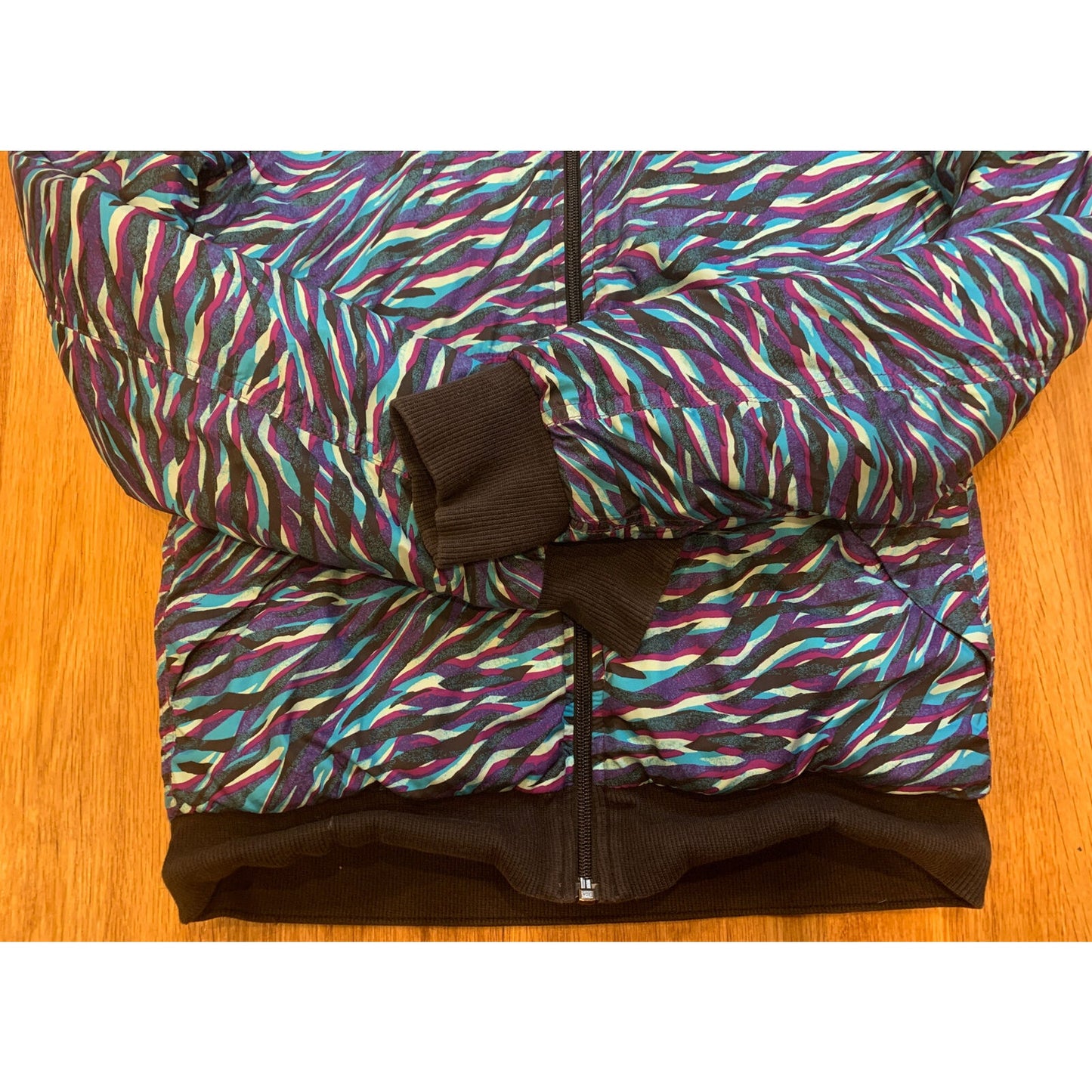 Ivivva Reversible Hooded Winter Jacket Blue Purple Pattern Size 14