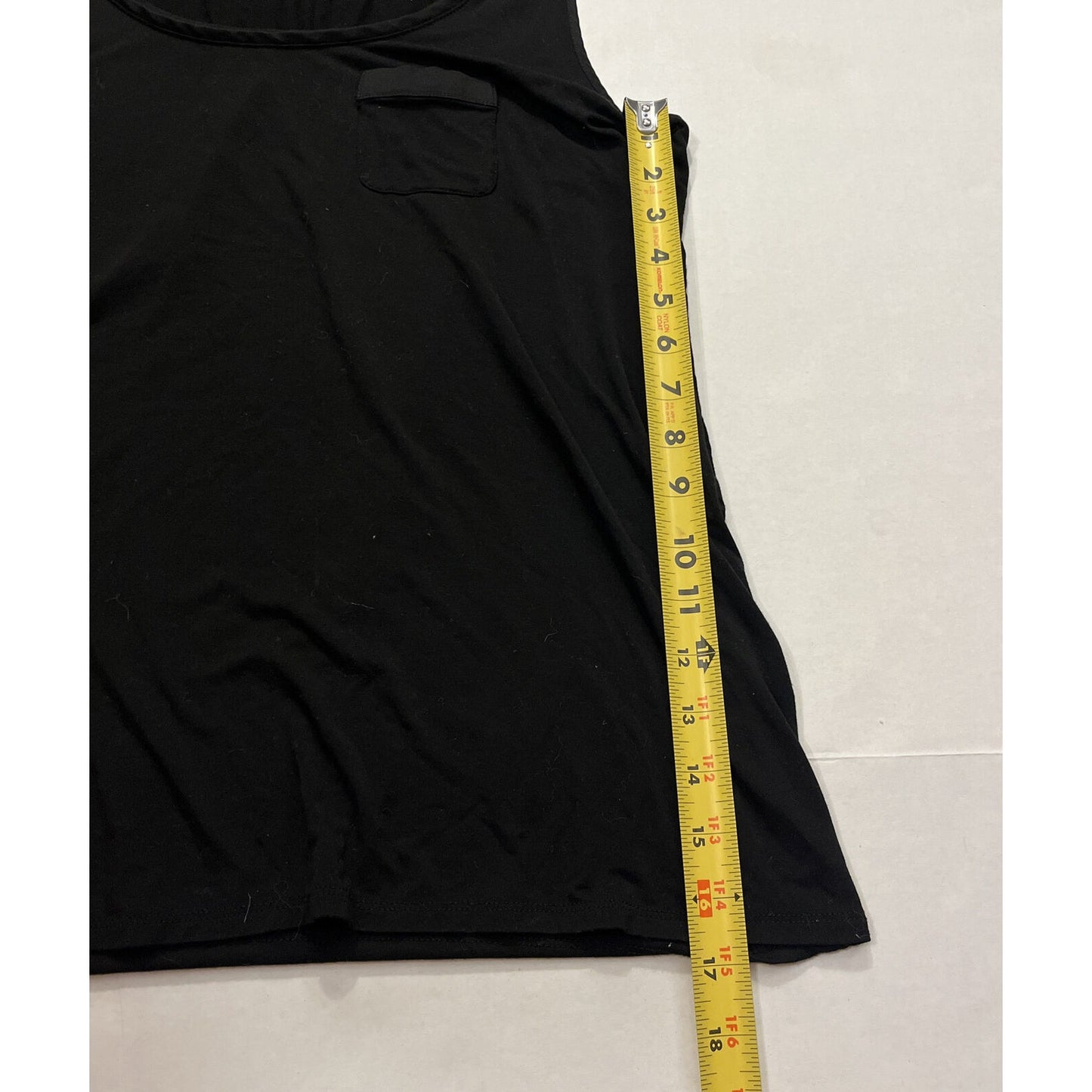 White House Black Market Women's Black Tank Top With Pocket Size Large L - EUC