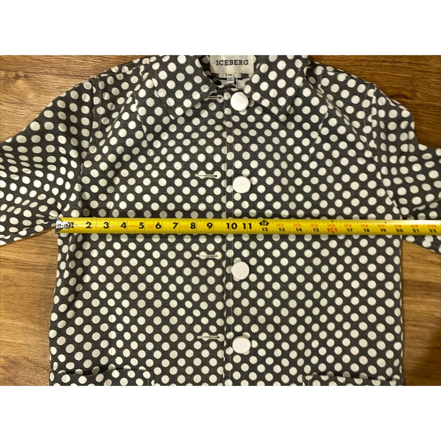 ICEBERG Italian Women's Blazer Jacket Size XS 40 Gray and White - NWOT