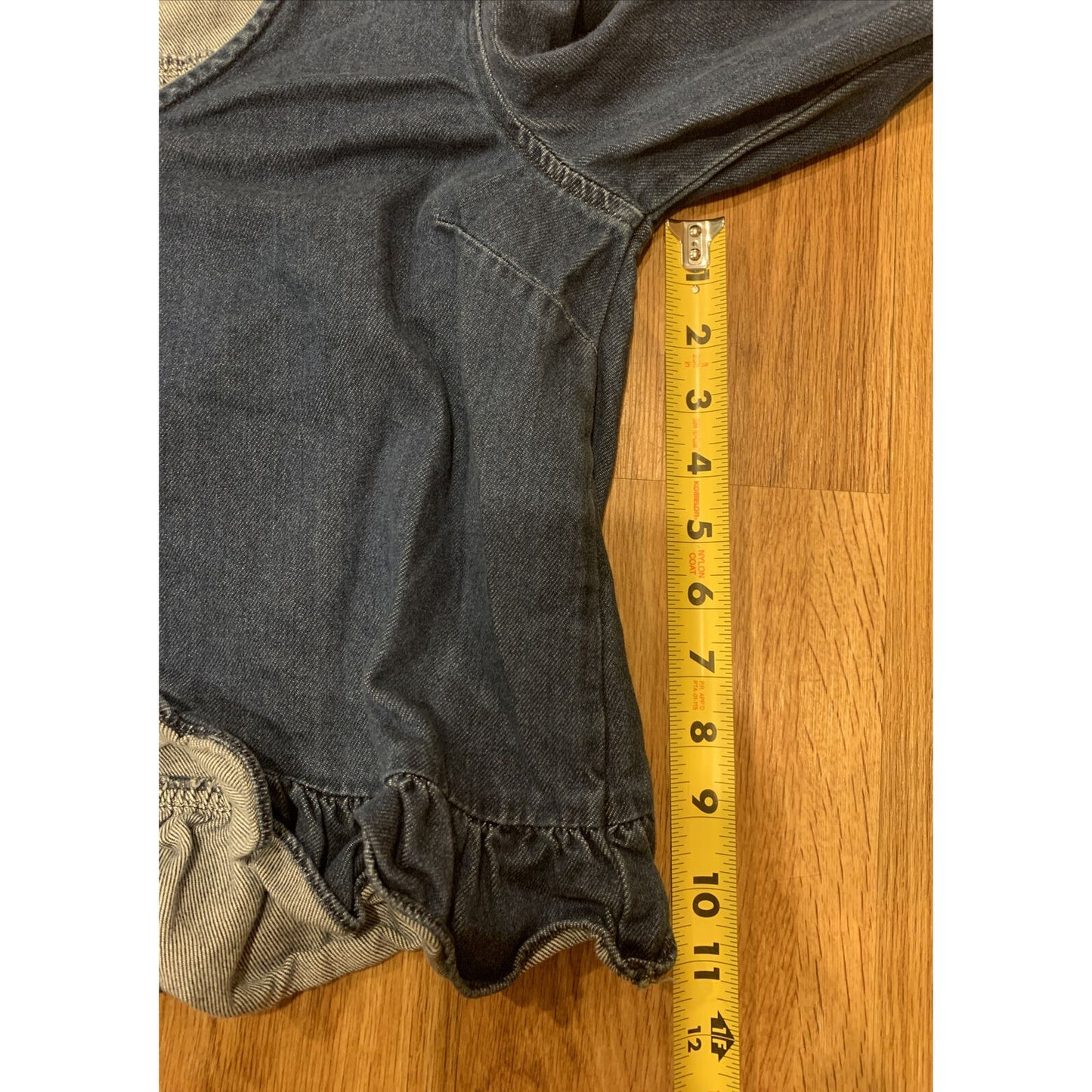 MADEWELL Denim Ruffle Top shirt clare wash $75 BLOGGER FAV SOLD OUT Size S - EUC