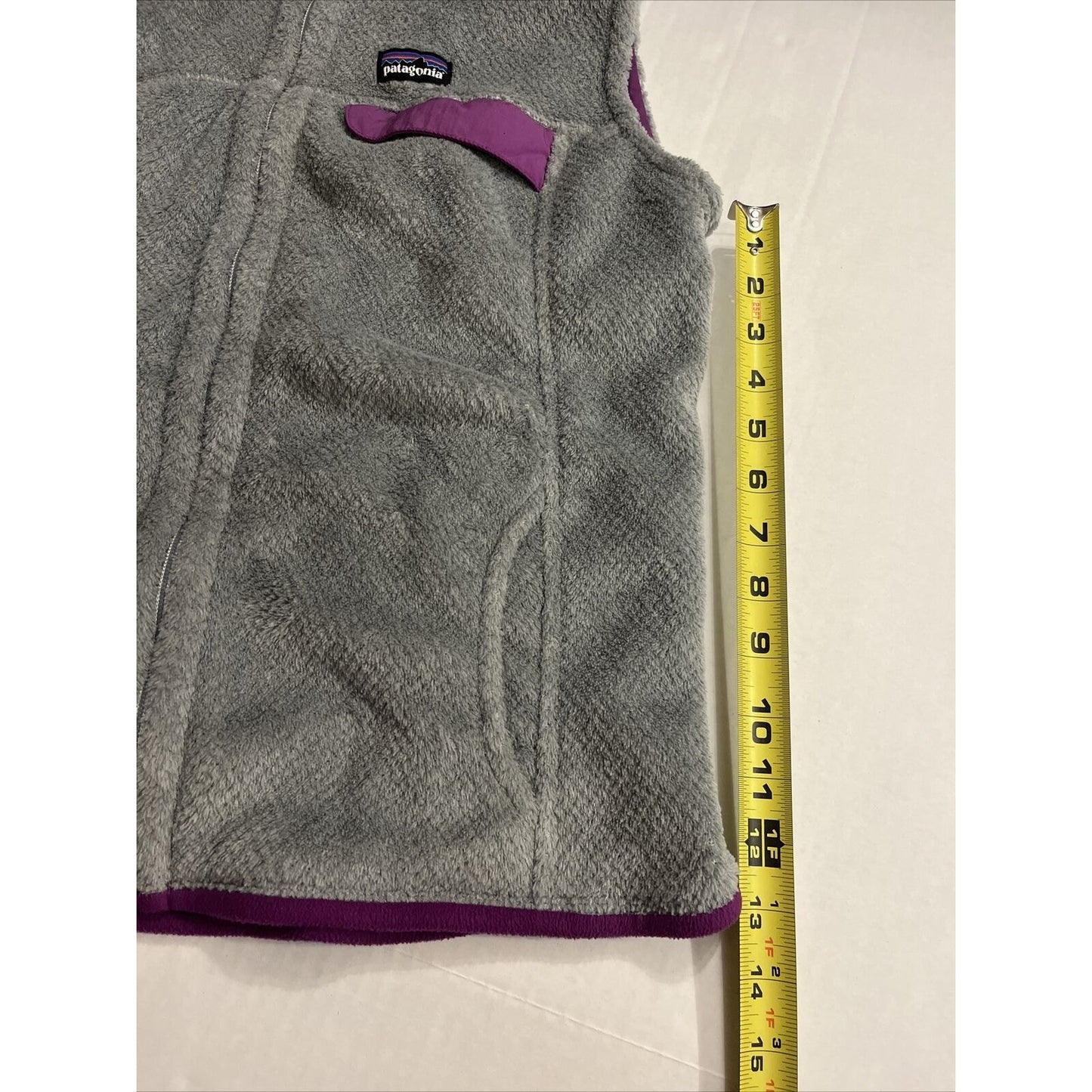 Patagonia Women's Re-tool Synchilla Vest Gray Purple Size Large L - EUC