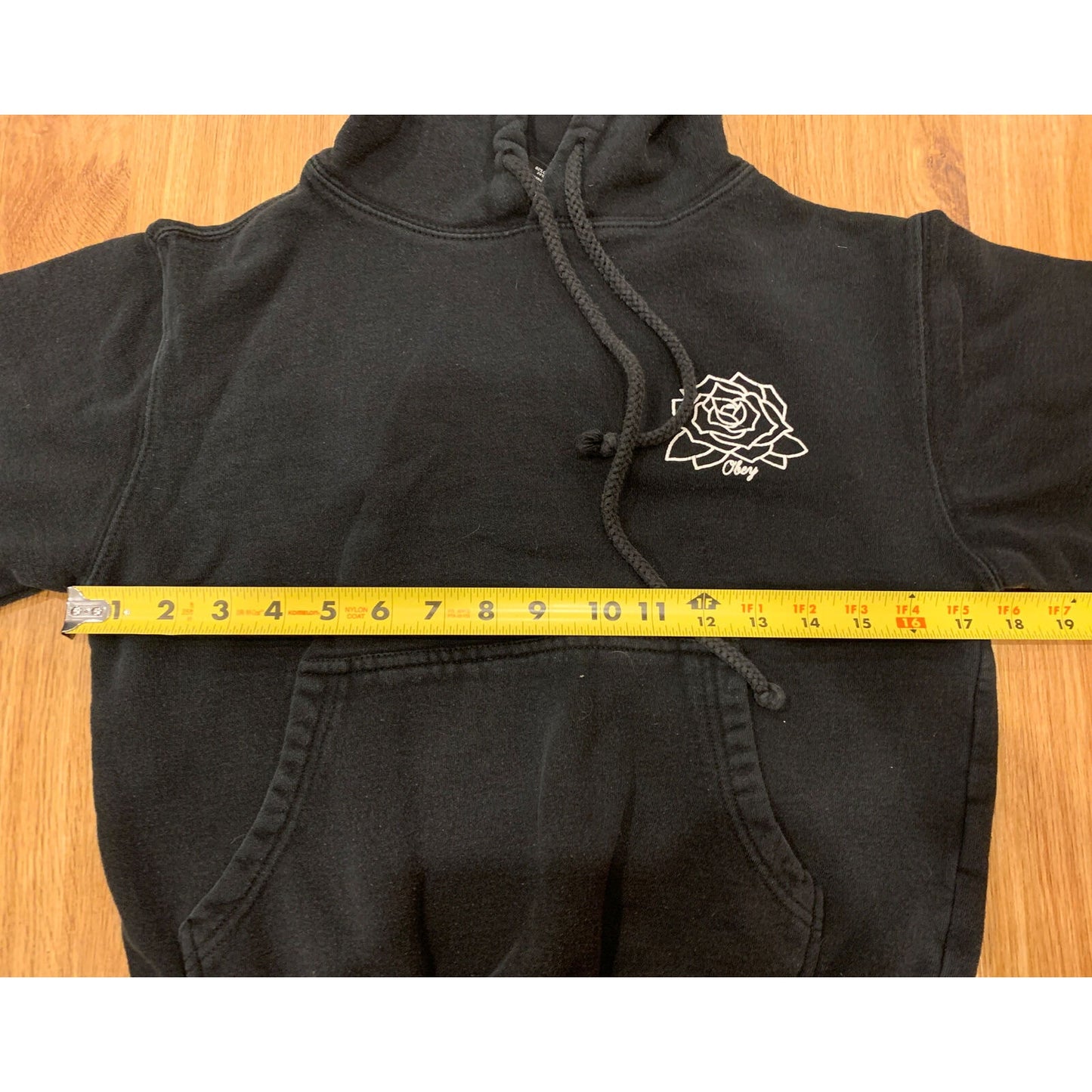 Obey Rose Black Hooded Sweatshirt Size XS