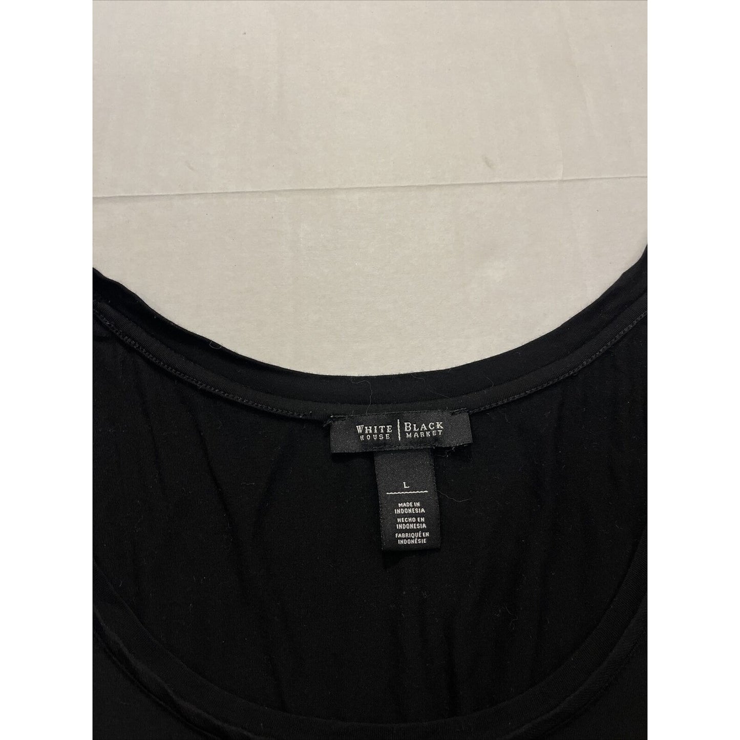 White House Black Market Women's Black Tank Top With Pocket Size Large L - EUC