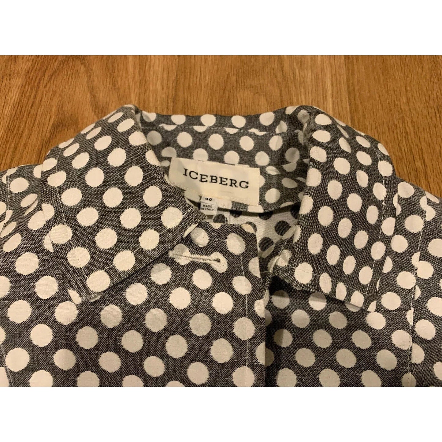 ICEBERG Italian Women's Blazer Jacket Size XS 40 Gray and White - NWOT