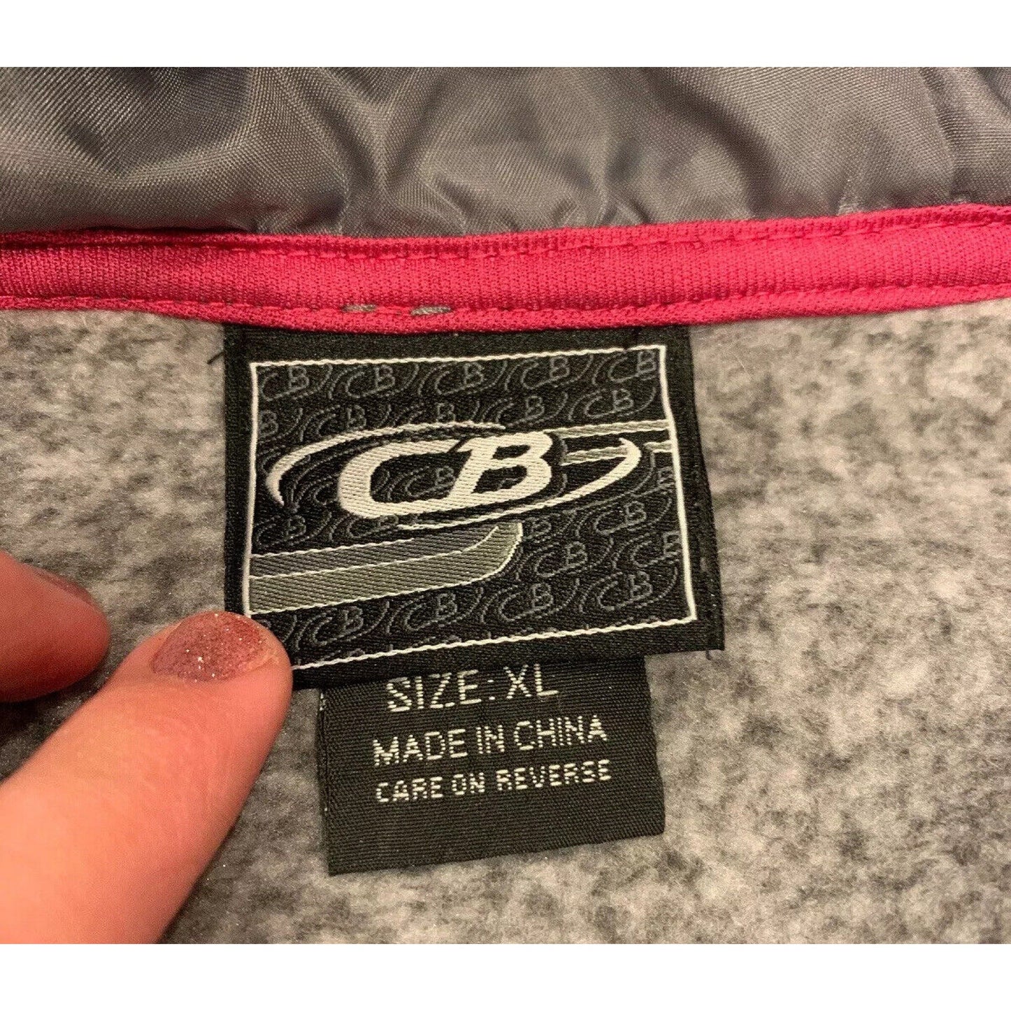 CB SPORTS Performance Knit Fleece Mint Heather Grey Jacket Coat Womens Sz XL