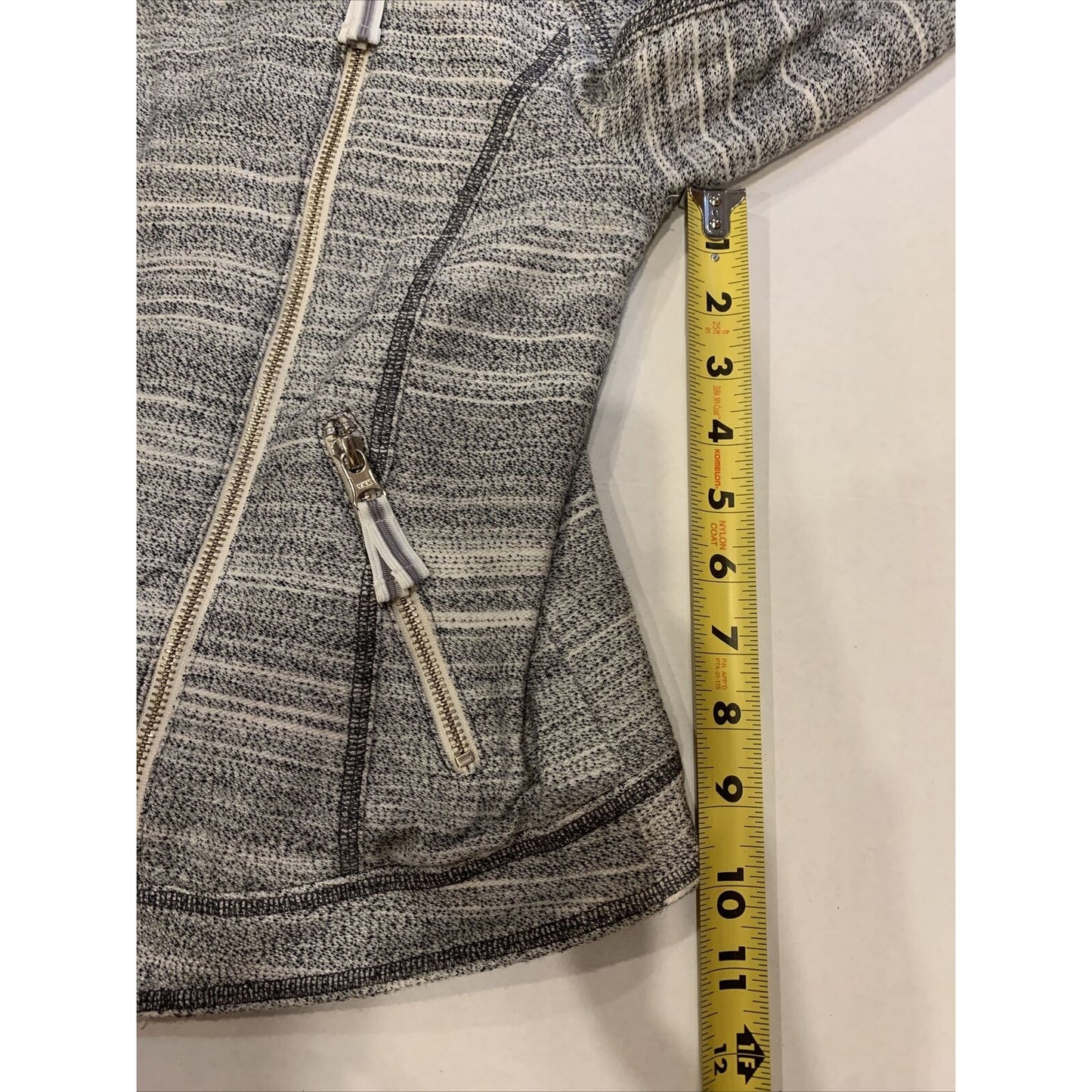 Anthropologie Caitlin Knit Moto Jacket Light Gray Women XS Casual Zip-up - EUC