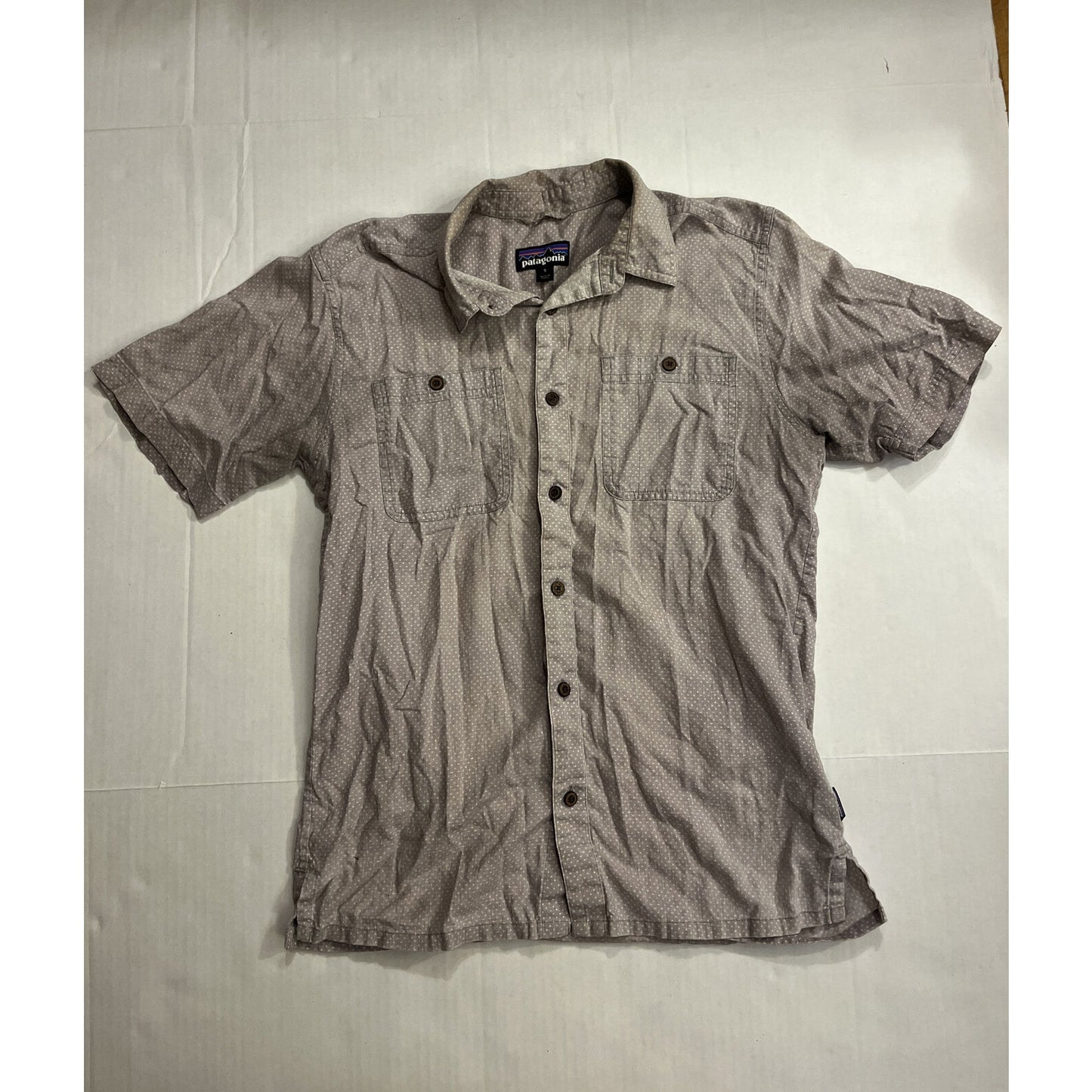 Patagonia Button Up Shirt Adult Small Gray Short Sleeve Mens