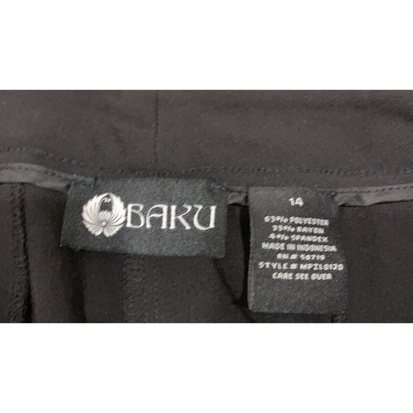 BAKU Women’s Black Pants NWT Size 14