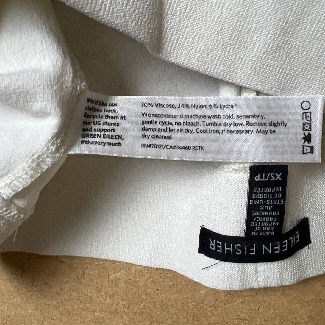 Eileen Fisher System Washable Stretch Crepe Slim Ankle Pant Size XS