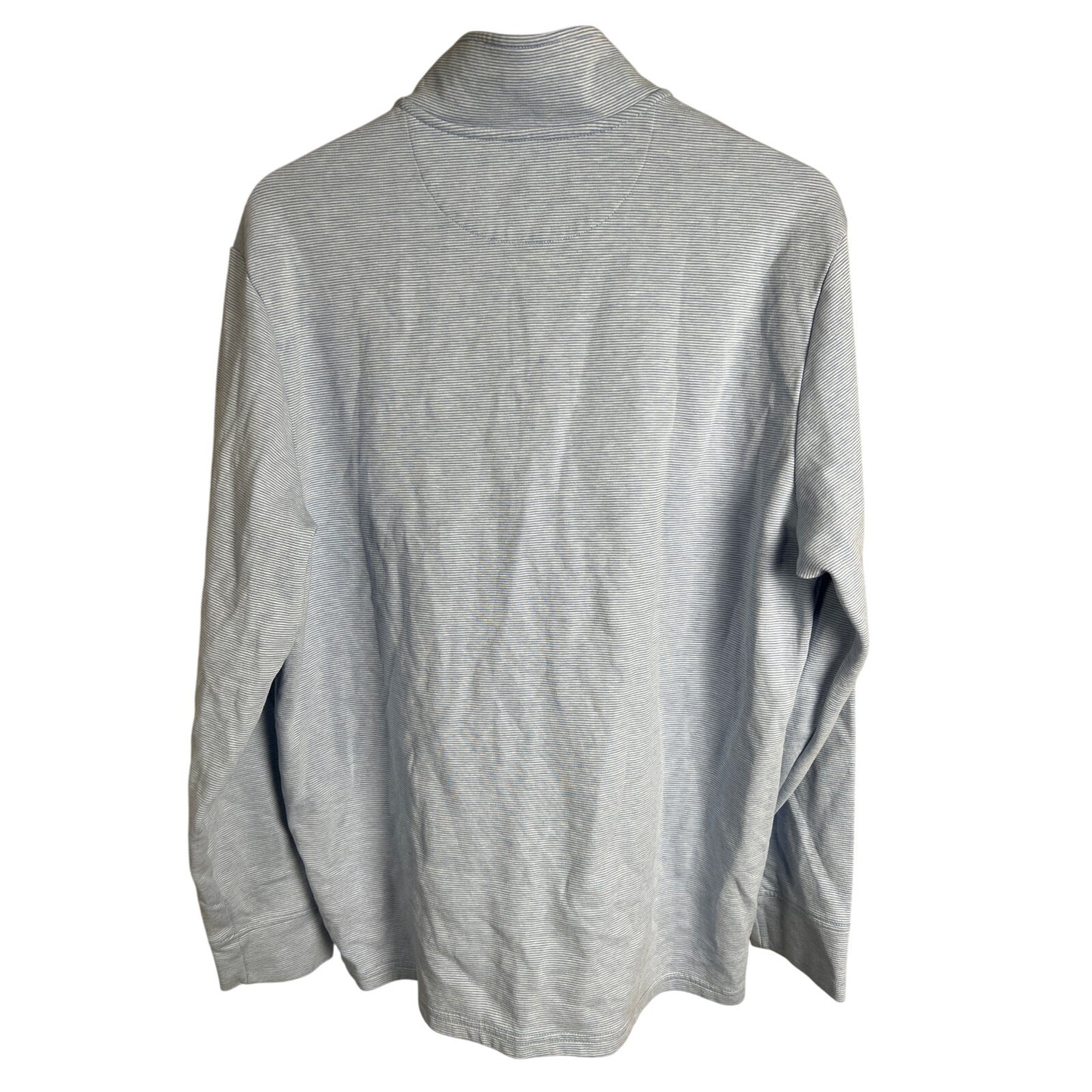 Vineyard Vines Large L Light Blue Striped 1/4 Zip Pullover Sweatshirt