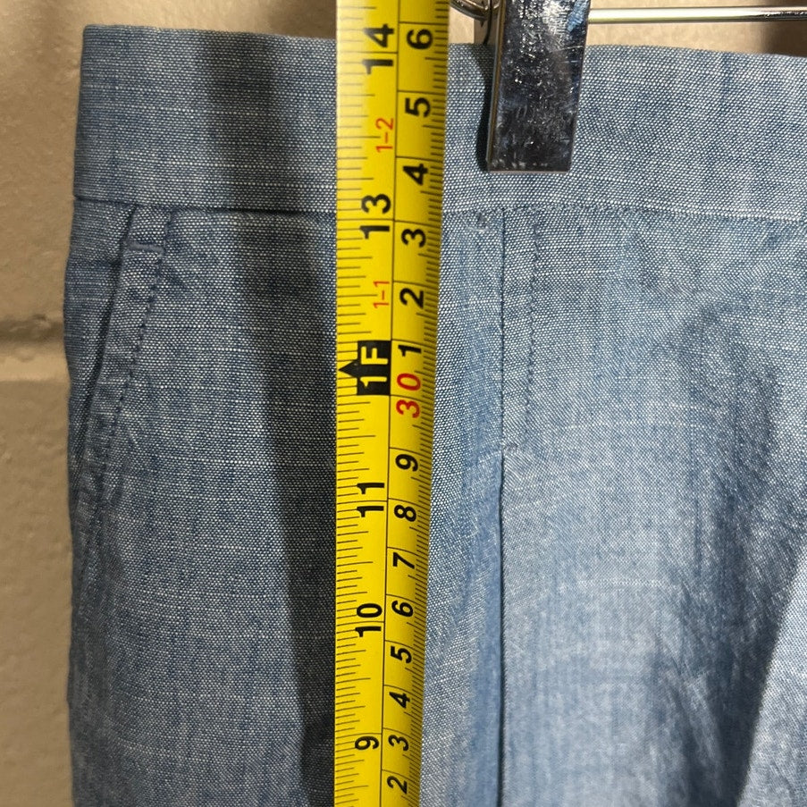 J. Crew Blue Women Size 10 Ruffle Shorts Cotton