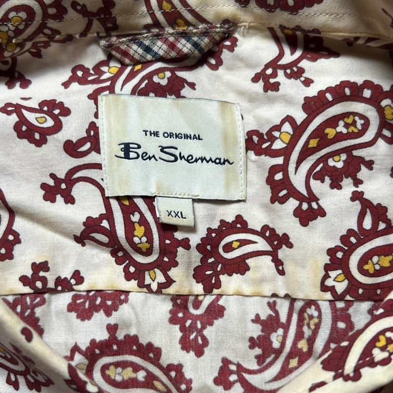 Ben Sherman Retro Paisley Button-Up Shirt Men Size 2XL