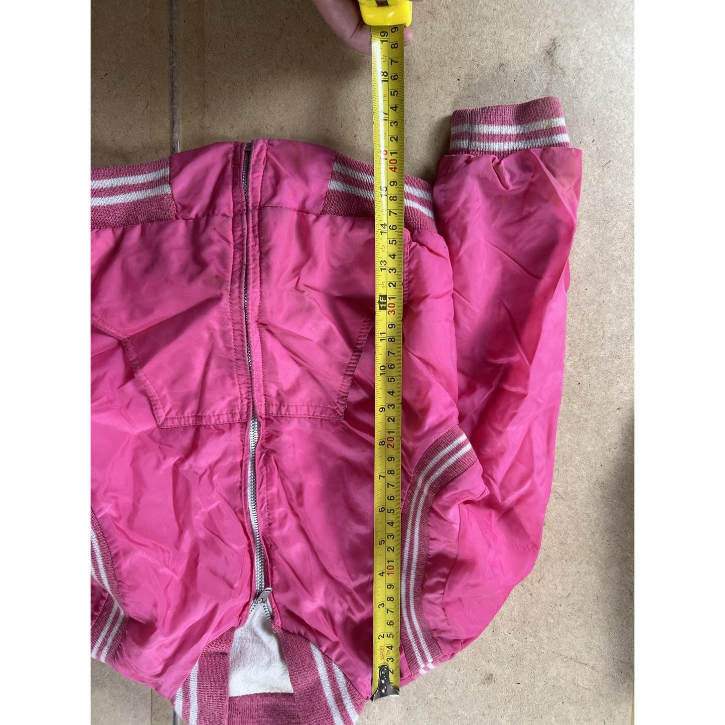 Jacket Girls 3T Pink Bomber Nylon Lined Lightweight Full Zip Pockets Casual