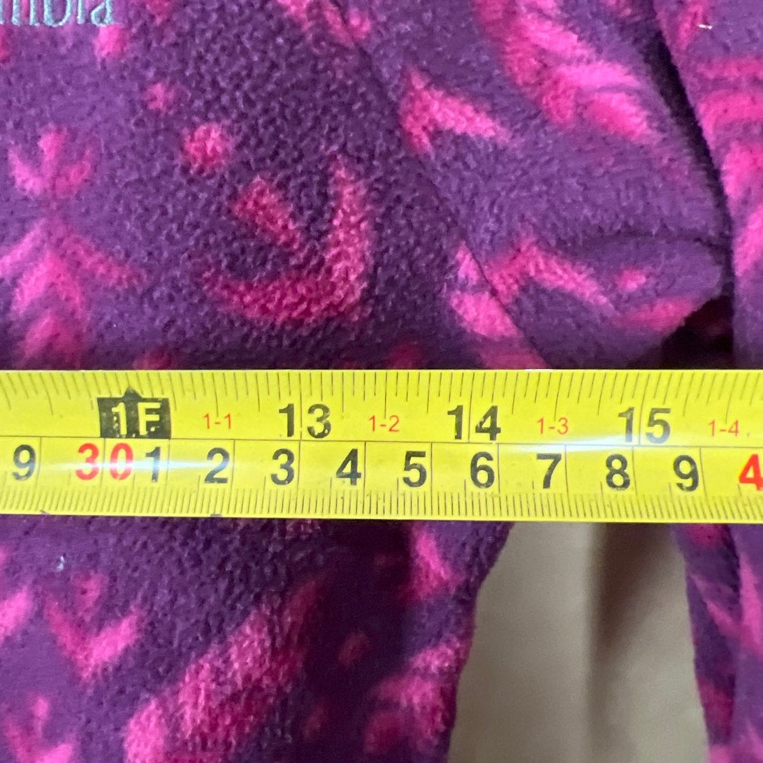 Columbia Frozen II Size Medium Kids 10/12 Purple Snowflake Fleece Zip Up