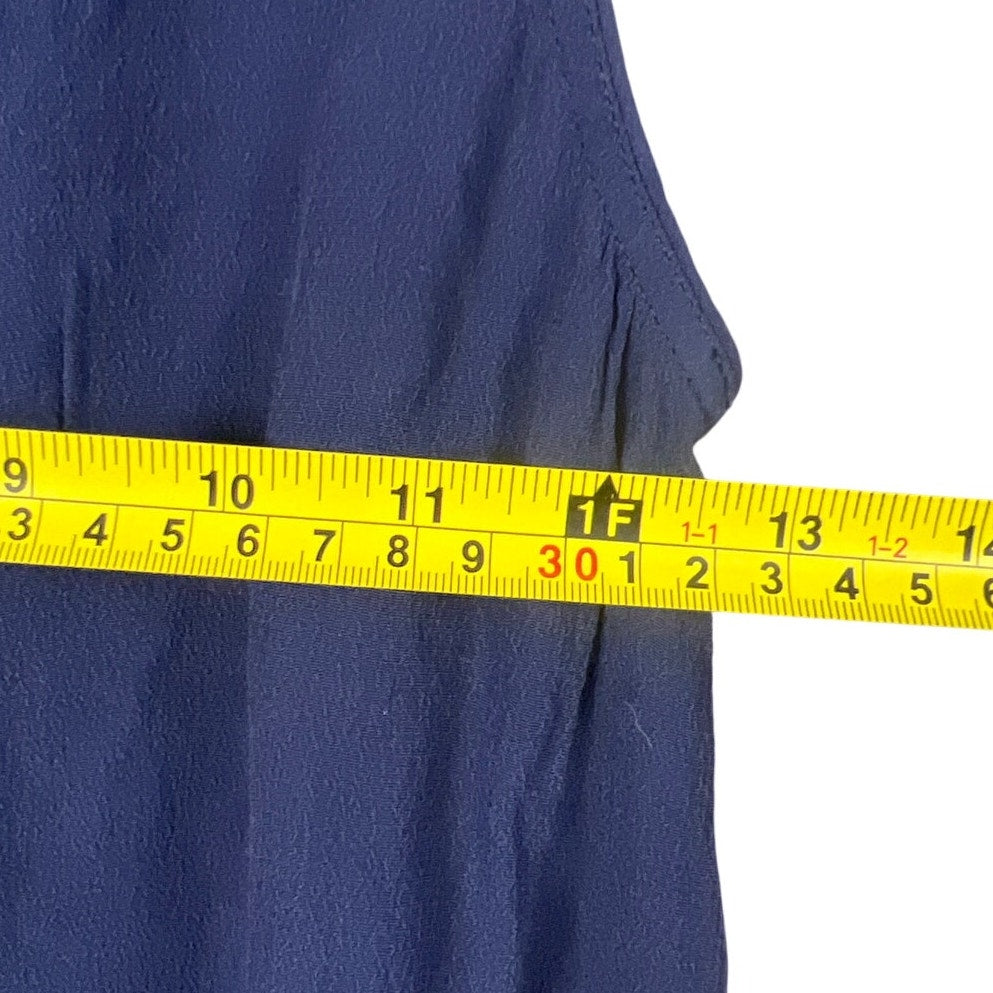 Boden Navy Blue Sleeveless Blouse Pleated Tank Top Women's Size 6