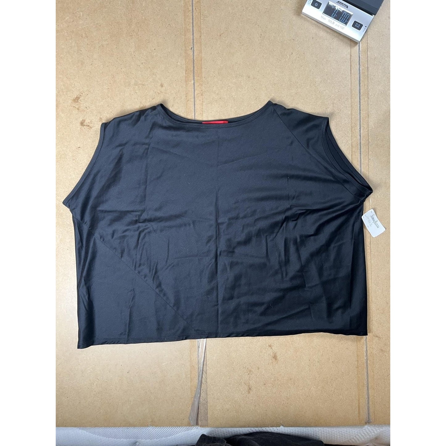 Spanx Tank Womens L Black Boat Neck Jersey Stretch Lightweight Casual Pullover