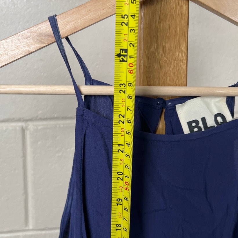 BLQ Size 1 Blue Rayon Women's Top