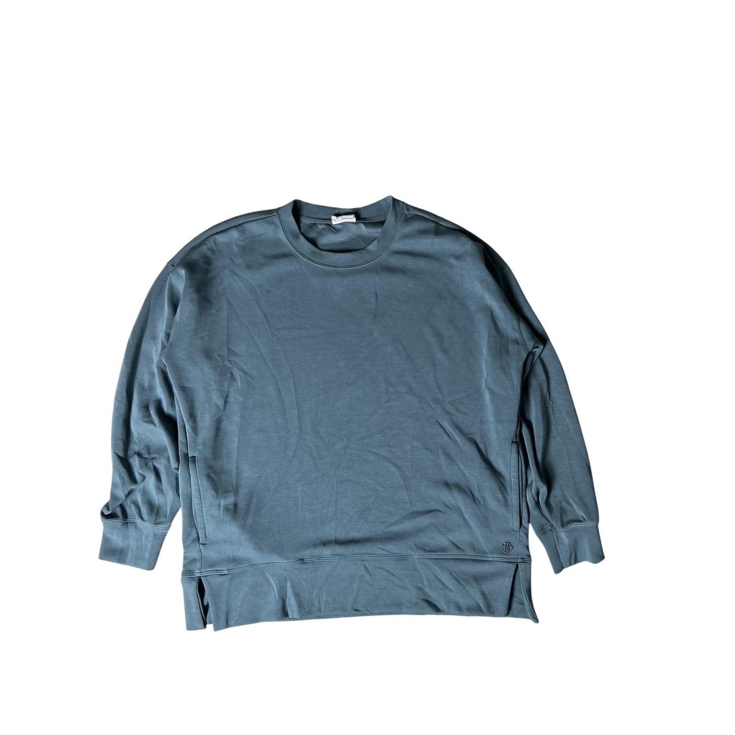 SAE Collective Sweater Womens L Green Pullover Lightweight Oversized Crewneck