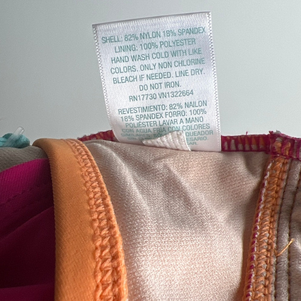 NWT Kona Sol Women's M One Piece Orange and Pink Swimsuit