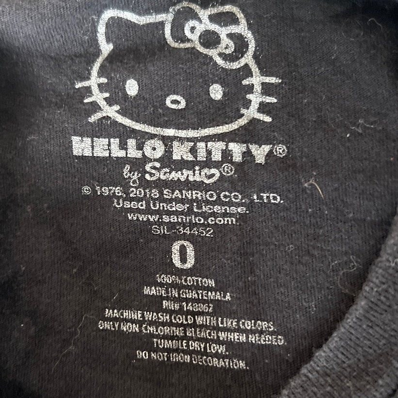 2018 Hello Kitty Black Graphic Long Sleeve T-shirt Size 0