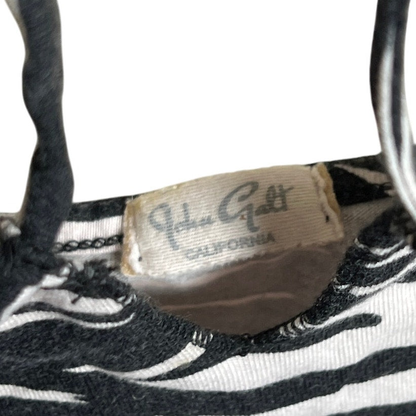 Brandy Melville John Galt Women's White and Black Tank Top Size 25 XS