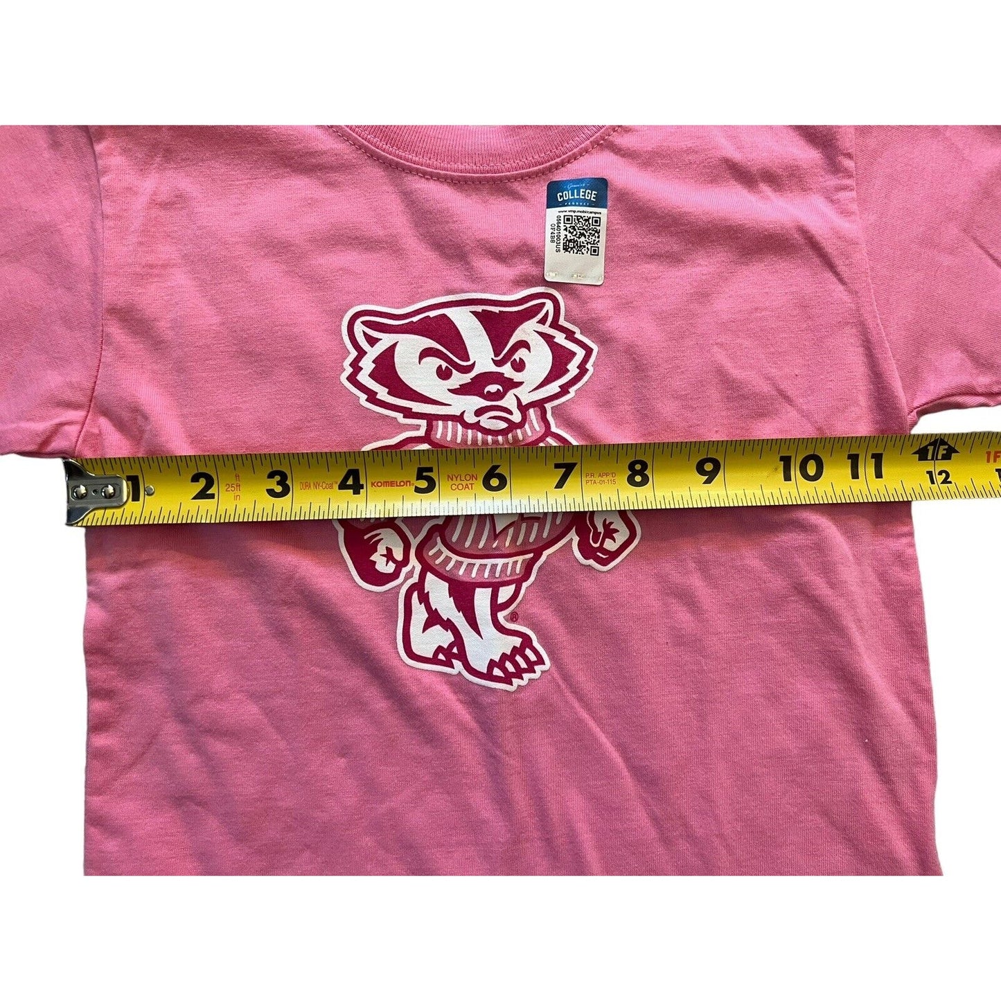 WISCONSIN BADGERS Cotton Pink 2T Toddle Short Sleeve T-Shirt College Kids NWT